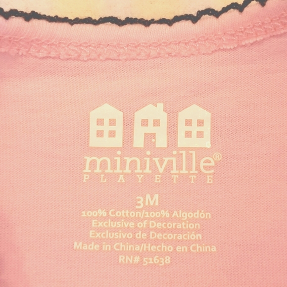 MINIVILLE ♡ Pink|Brown FALL IN LOVE Elephant Bodysuit w/Polka Dot Mini Skirt 3M - Picture 9 of 15